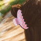 Gingham Claw Clip: Red