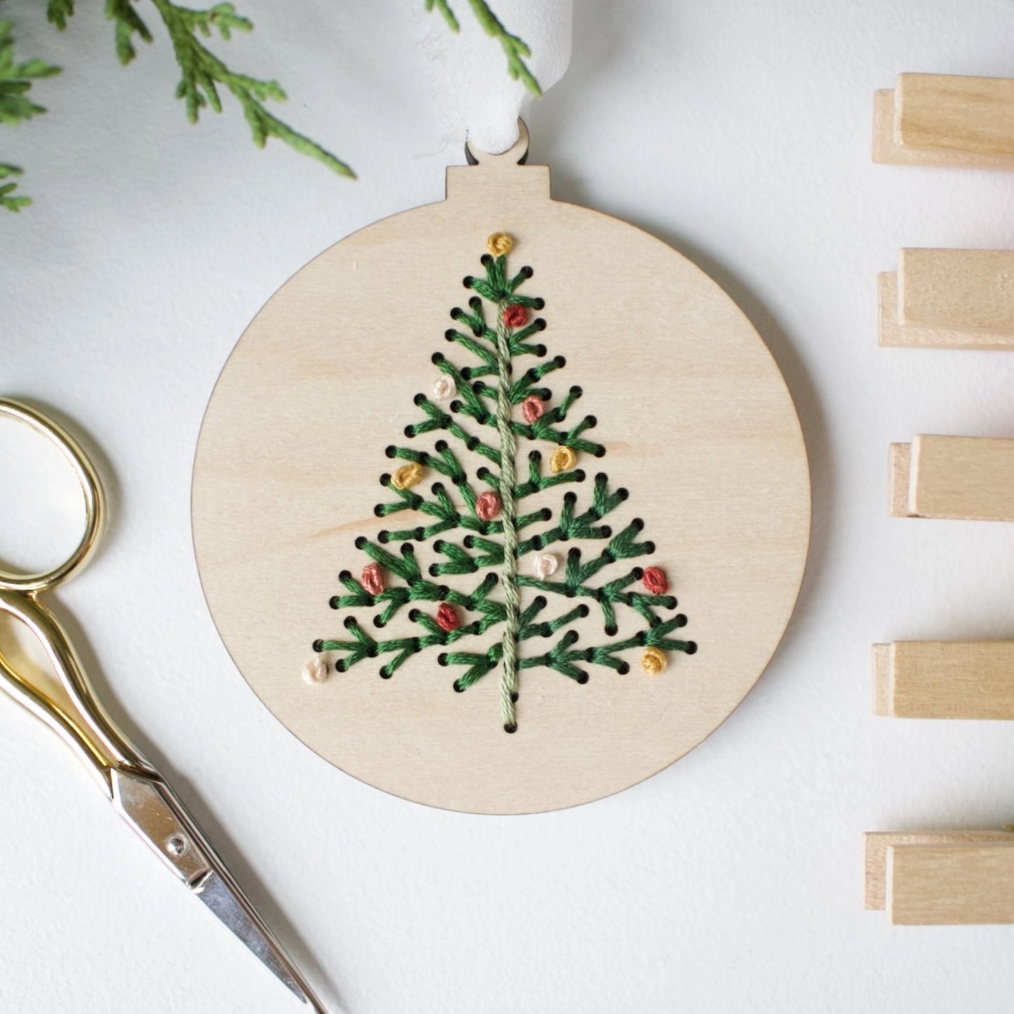 Christmas Tree Ornament Embroidery Kit