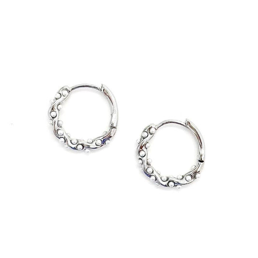 Ellie Pearl Hoops || Silver