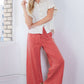 French Terry Wide Leg Pants I Blue