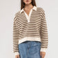 Drop Sleeve Collared Knit Sweater