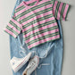 Vintage Washed Striped Cotton Tee