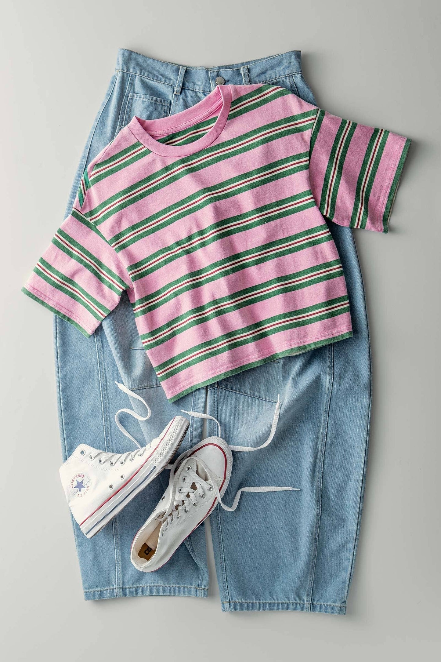 Vintage Washed Striped Cotton Tee