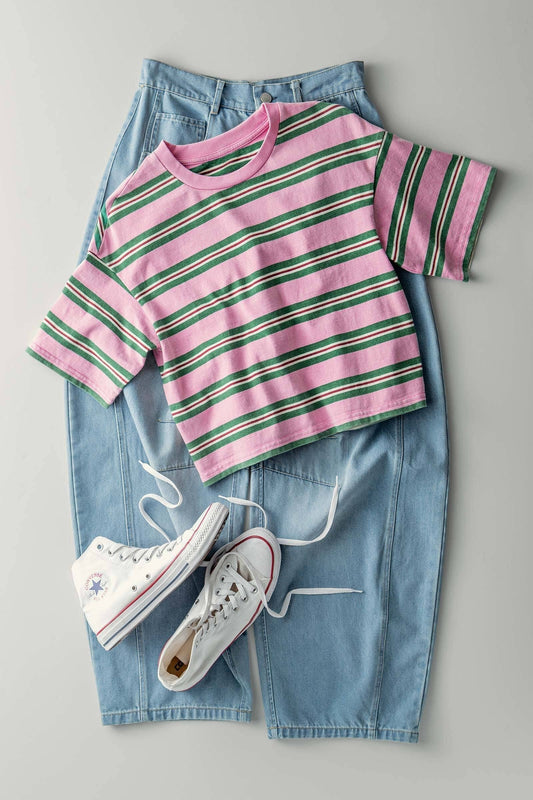Vintage Washed Striped Cotton Tee