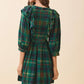 Plaid Ruffle-Trim Wrap Dress
