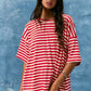 Red Striped Boyfriend Tee
