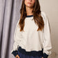 Navy Trim Lounge Sweatshirt