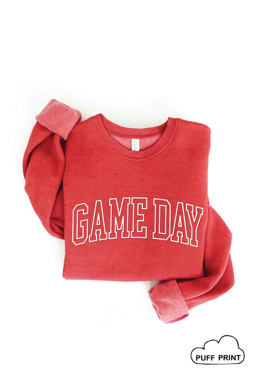 Game Day Mid Length Puff Print Sweatshirt
