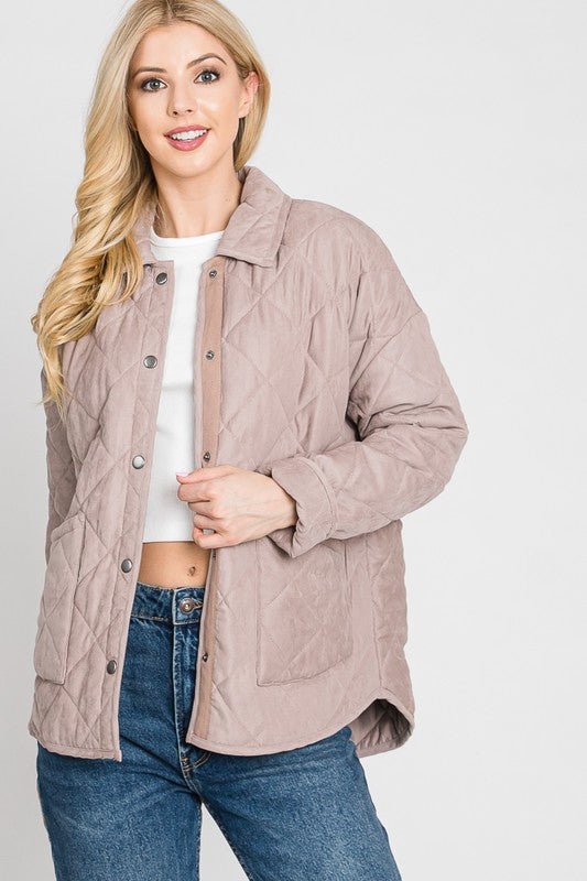 Quilted Jacket - Blush