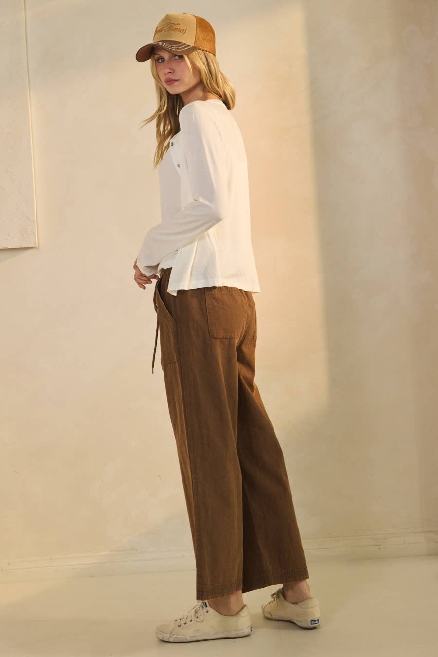 Wide Leg Mineral Wash Pants