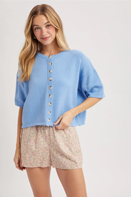 Button Up Sweater Top