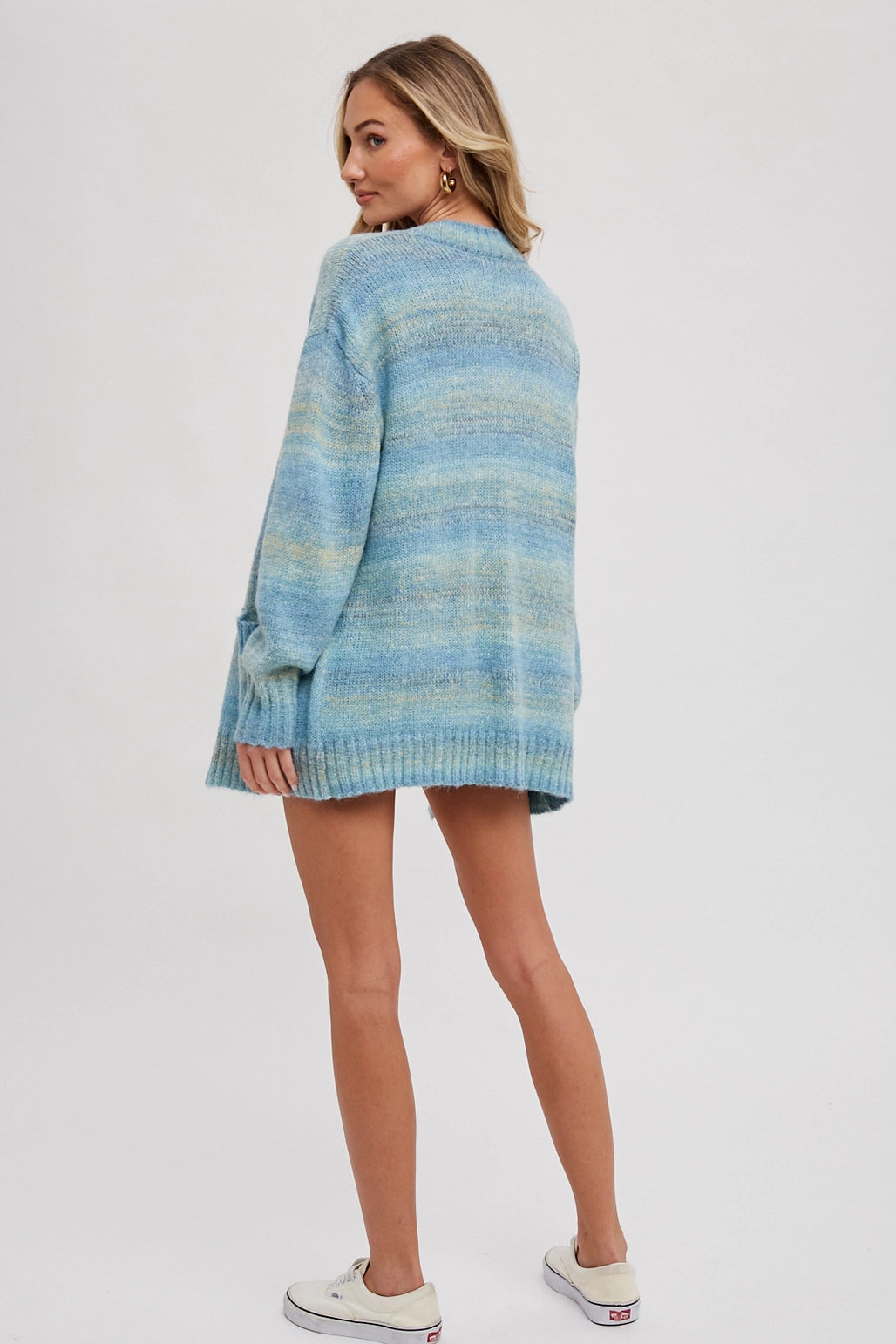 Tie-Dye Knit Sweater Cardigan