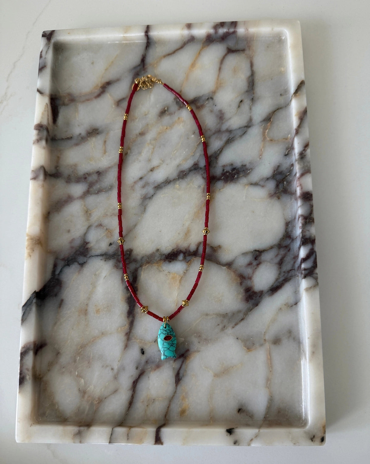 Sloane Necklace - Blue Fish
