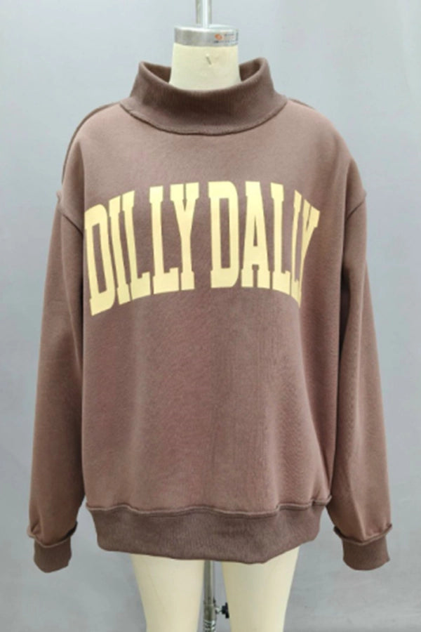 Dilly Dally Mock Neck Sweatshirt