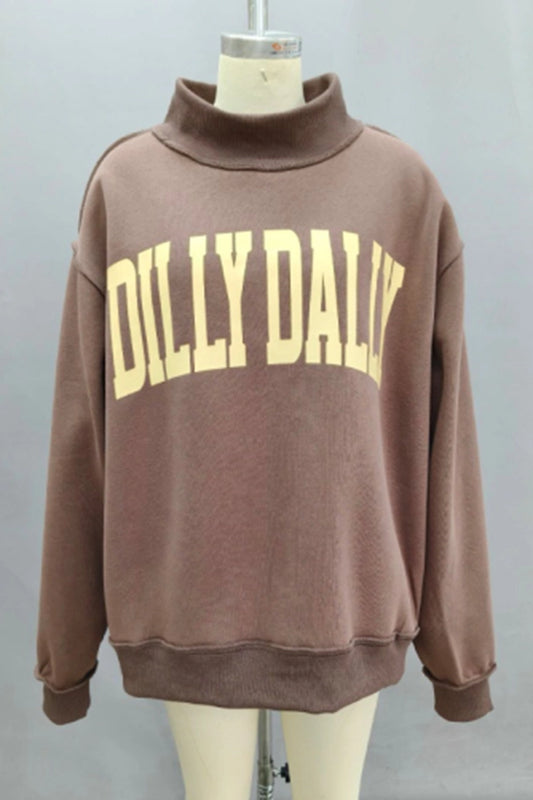Dilly Dally Mock Neck Sweatshirt