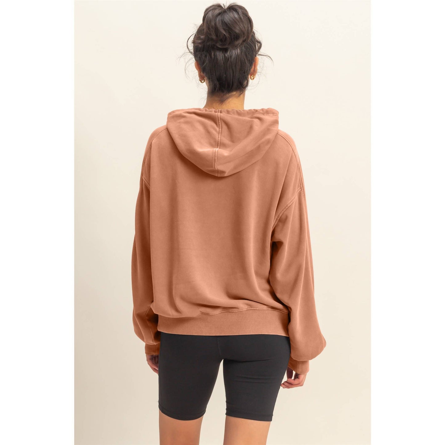 Mineral Wash Seam Hoodie I Taupe
