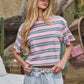 Vintage Washed Striped Cotton Tee