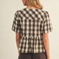 Gingham Peplum Blouse