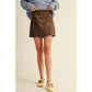 Brown Suede Skirt