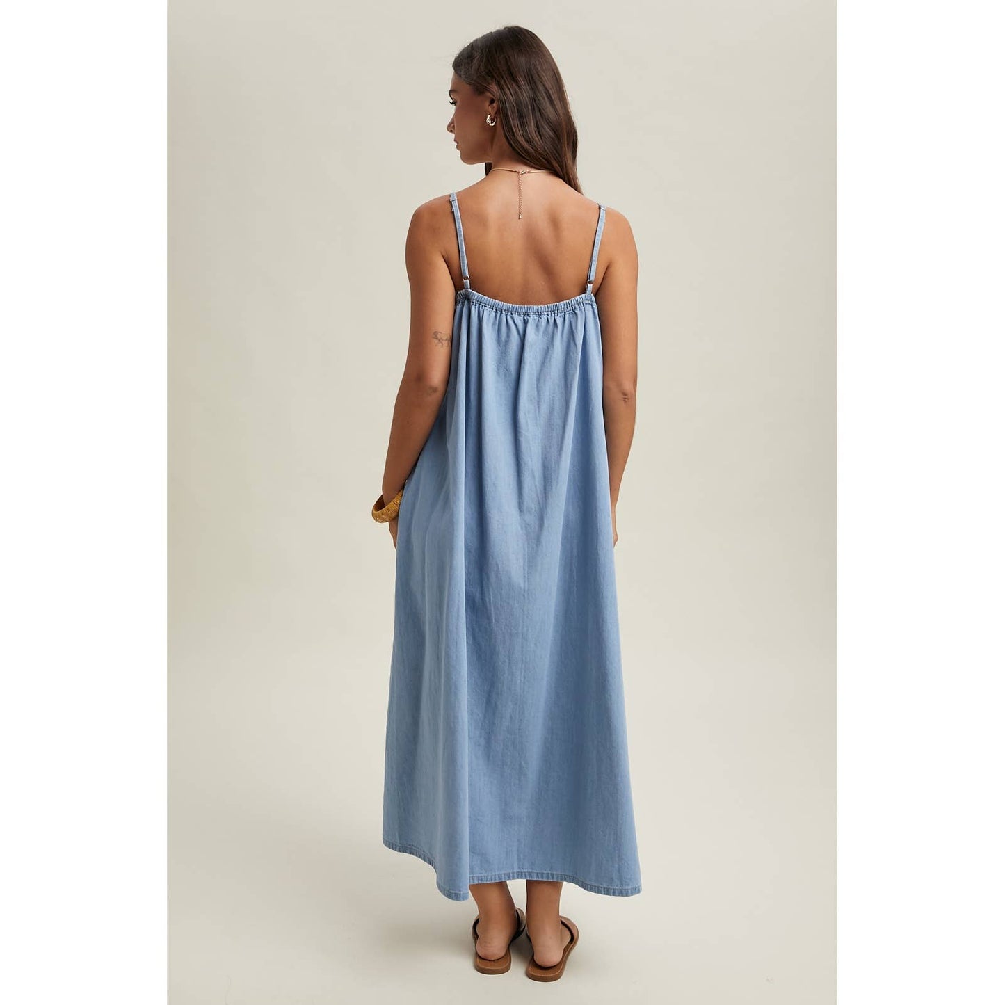 Denim Chambray Maxi Dress
