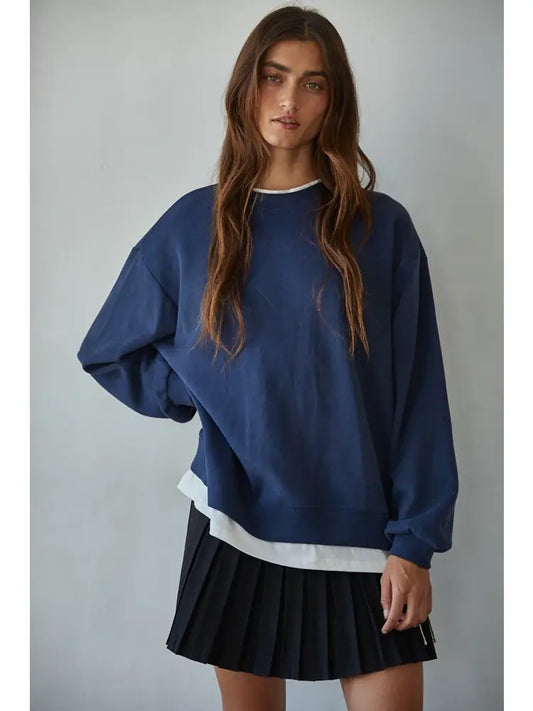 Navy Layered Crew