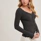 Lace Trim Knit Cardigan Top
