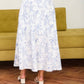 Floral Toile Pleated Midi Skirt