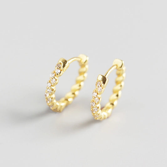 Gold Paved Earrings