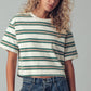 Vintage Washed Striped Cotton Tee