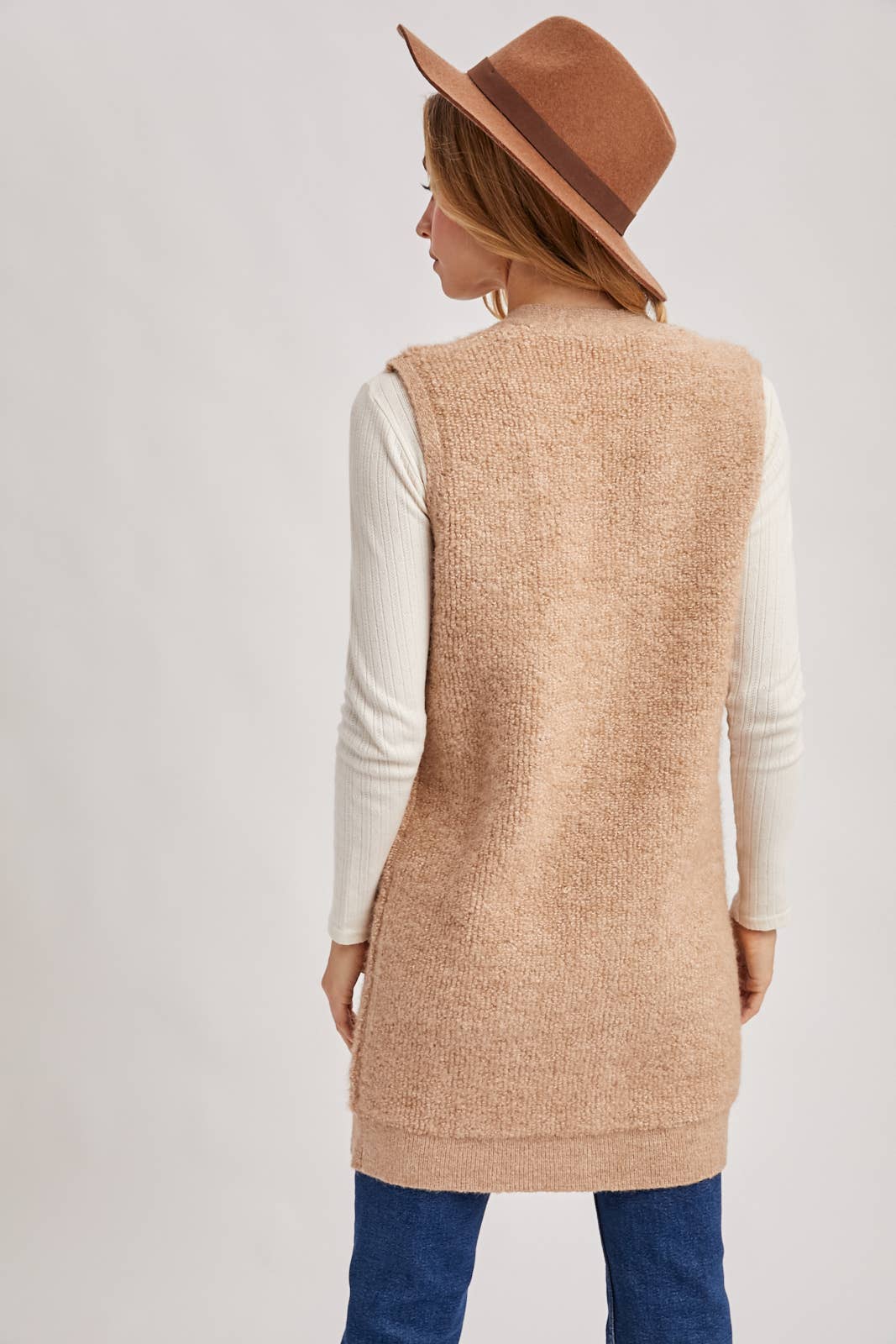 Teddy Knit Longline Vest
