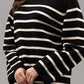 Drop Shoulder Striped Knit Sweater