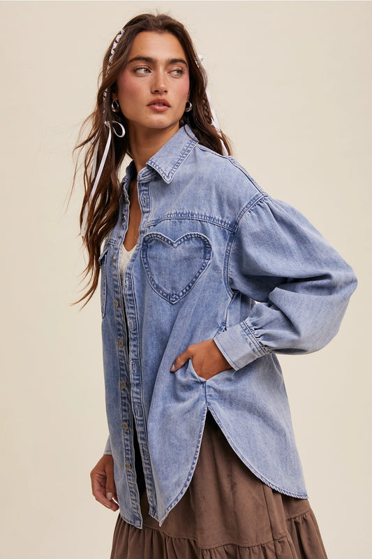 Heart Denim Jacket