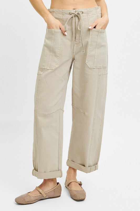 Tan Barrel Cargo Pants