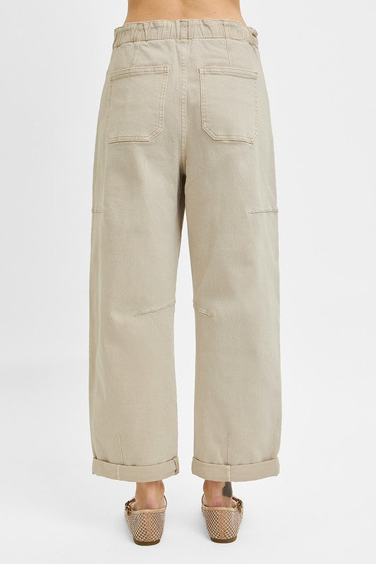 Tan Barrel Cargo Pants