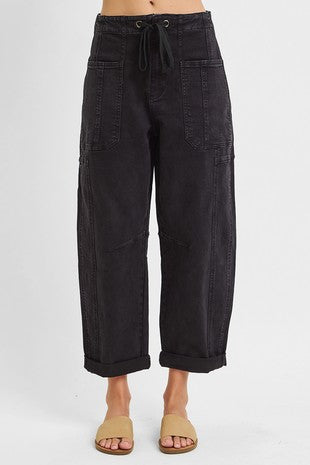 Black Barrel Cargo Pants