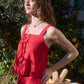 Square Neck Sleeveless Linen Tank