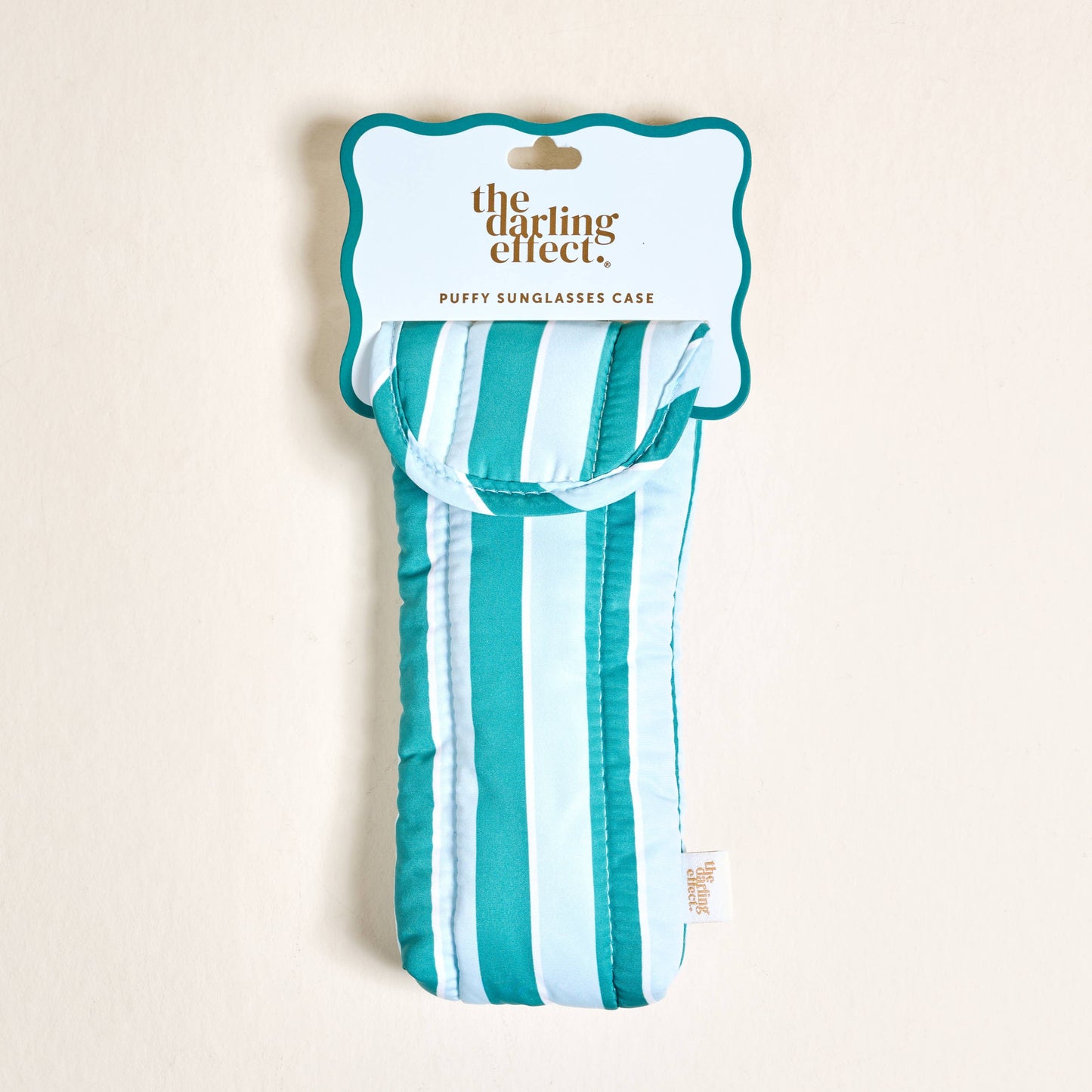Puffy Sunglasses Case I Sicily Stripes Teal