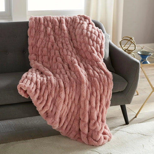 Faux Rabbit Fur Throw