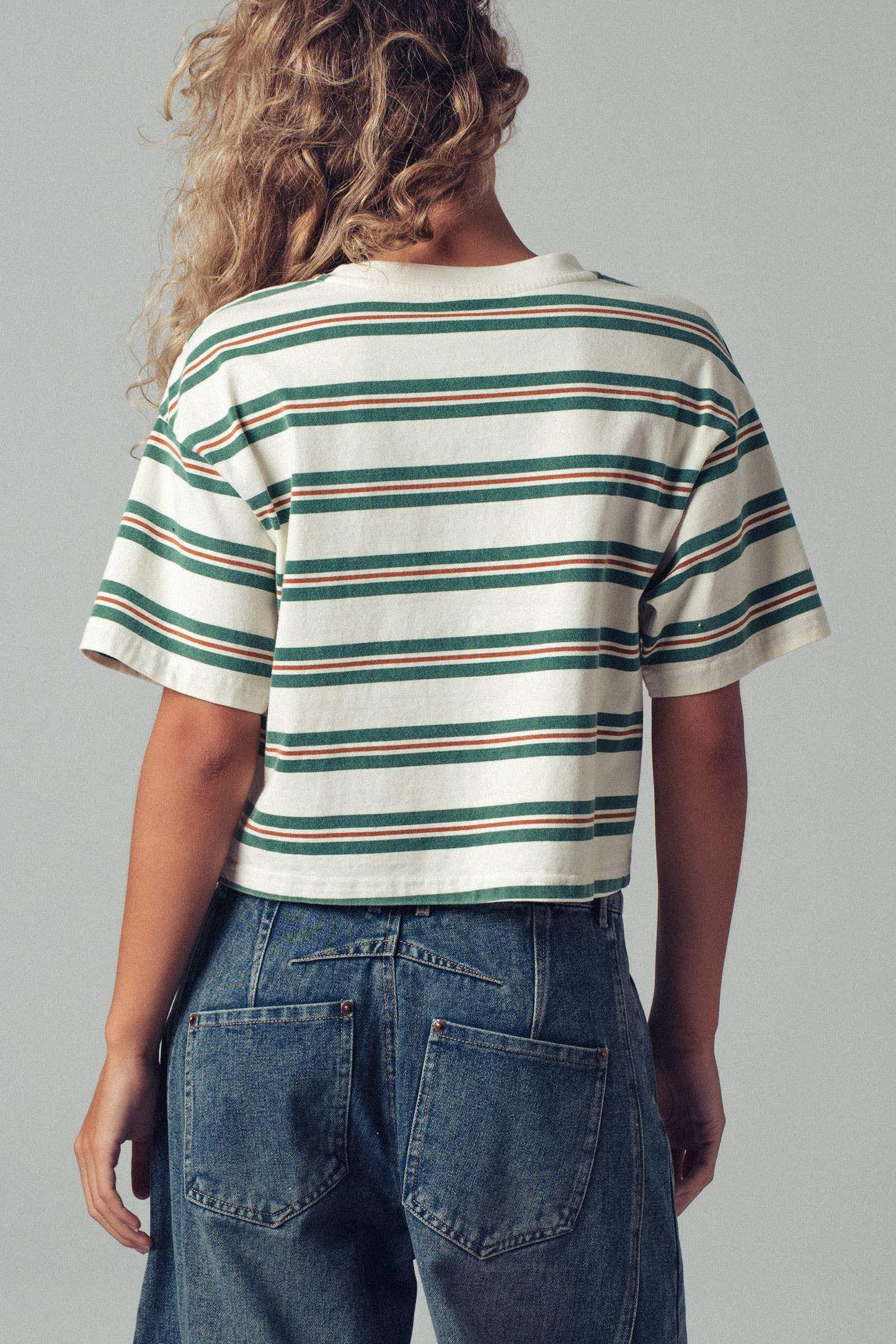 Vintage Washed Striped Cotton Tee