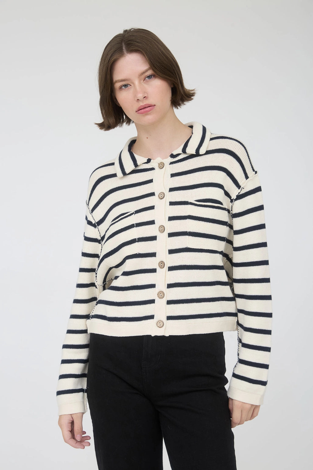 Striped Collared Sweater