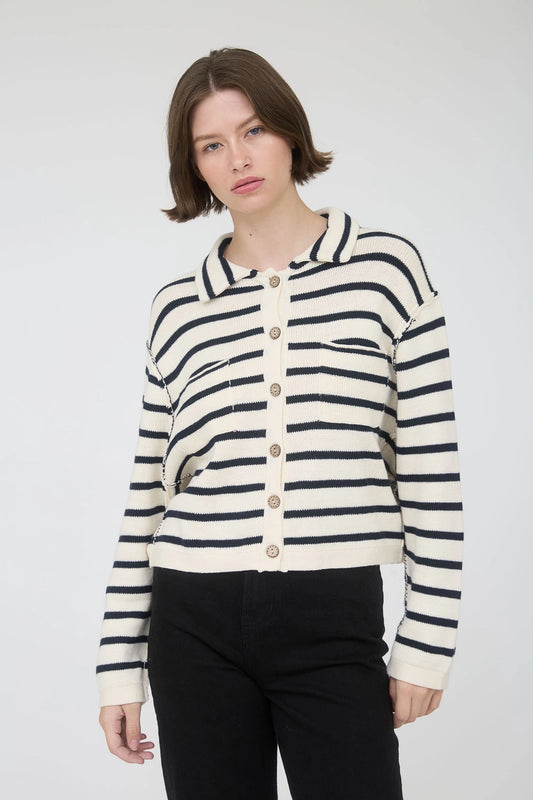 Striped Collared Sweater