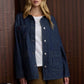 Indigo Pinstripe Denim Shacket