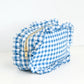Gingham Ruffle Pouch I Blue