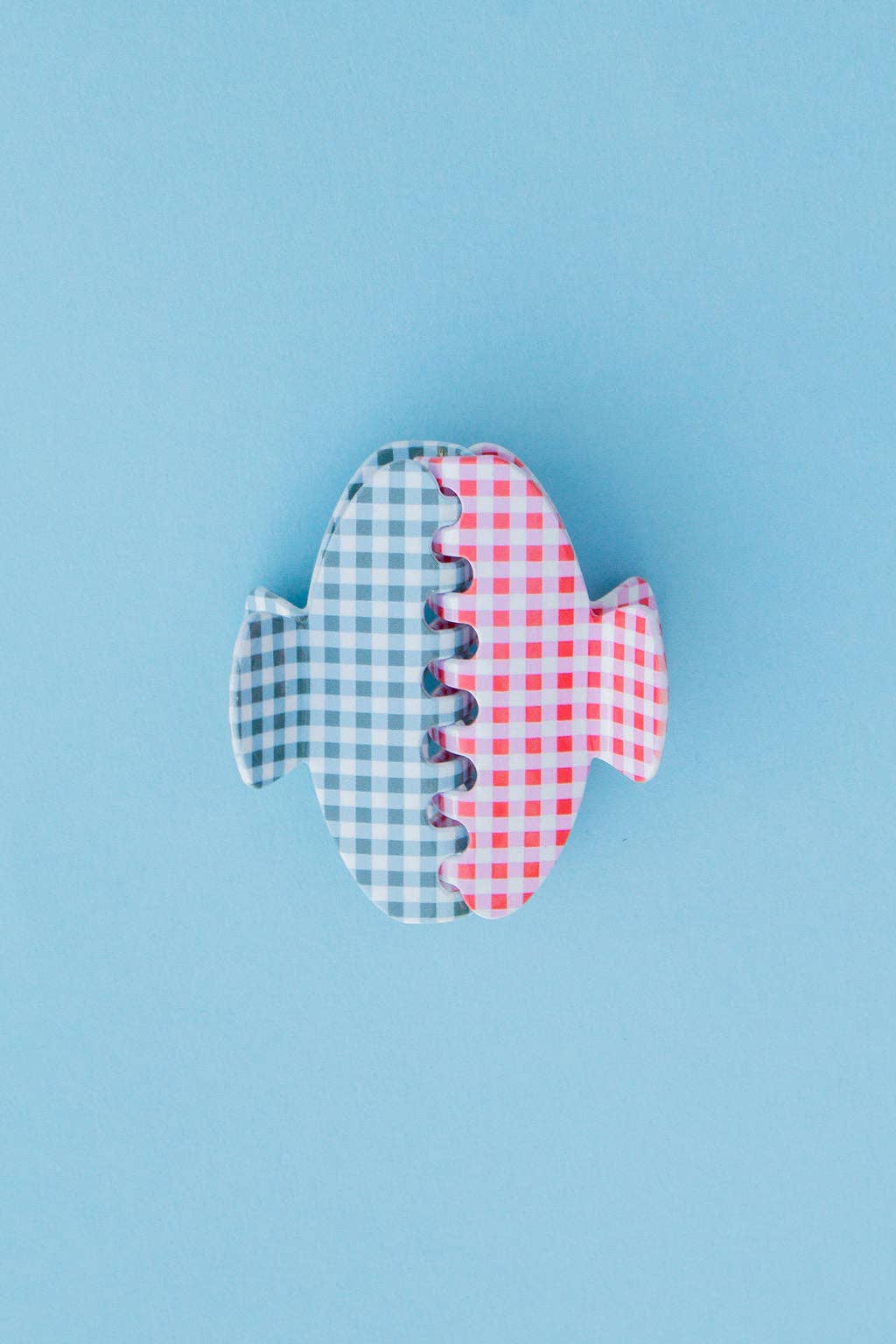 Gingham Claw Clip: Red
