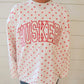 Embroidered Huskers Polka Dot Mockneck