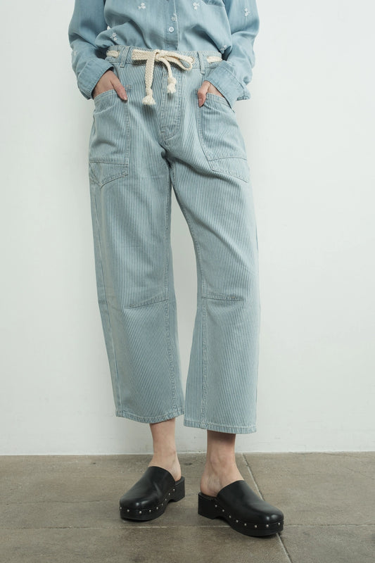 Barrel Denim Tie Pants