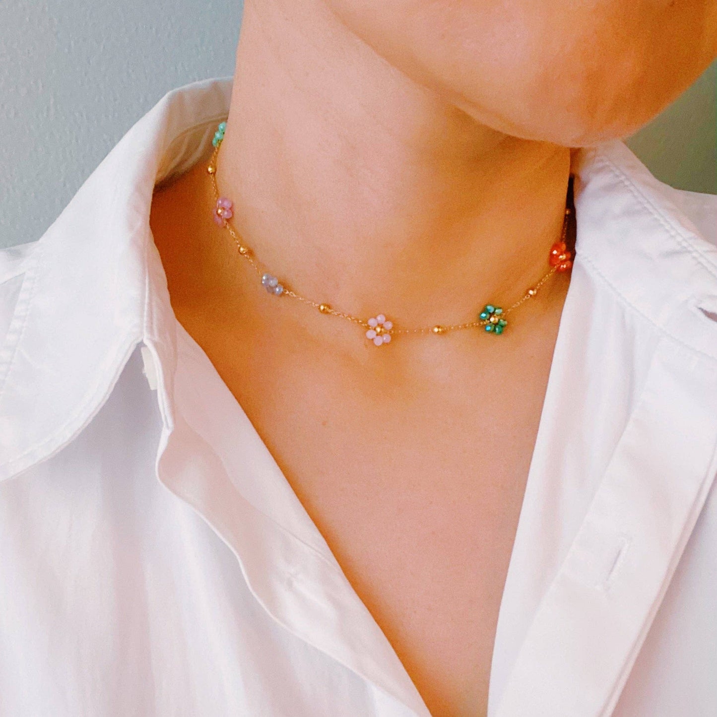 Wildflower Bouquet Beaded Necklace