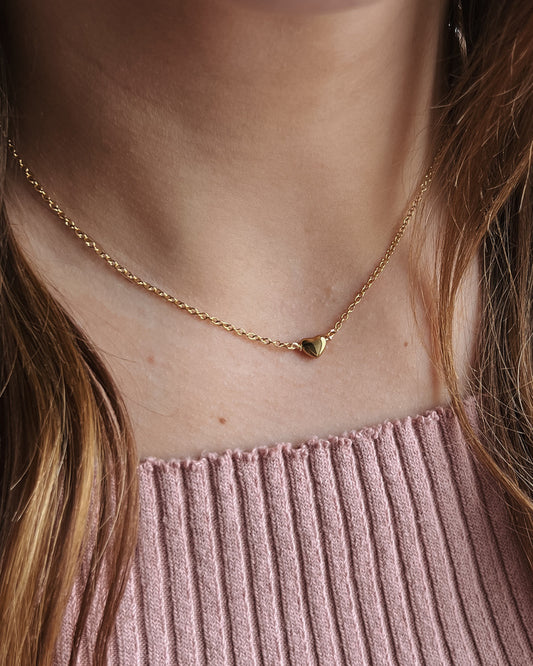 Agape Mini Gold Heart Necklace