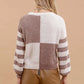 Colorblock Checkered & Stripe Sweater