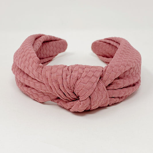 Embossed Charm Headband - Pink